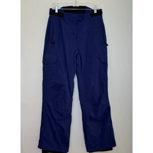 Vintage Obermeyer Womens Utility Ski Snow Pants Sz 8 Dark Blue High Rise Pockets